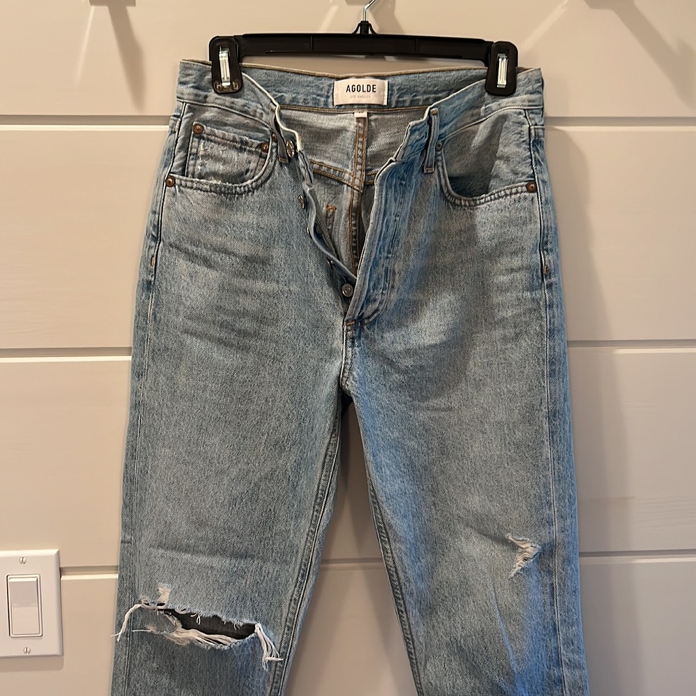 Agolde Riley High Rise Straight Crop Jeans - Picture 3 of 7